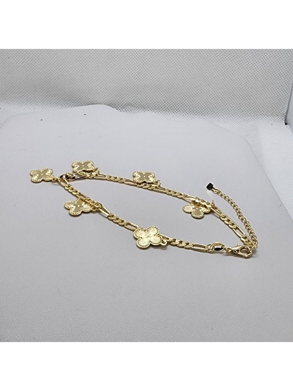 Brand New Brazilian 18k Gold Filled Six Clover Anklet - Picture 4 of 4